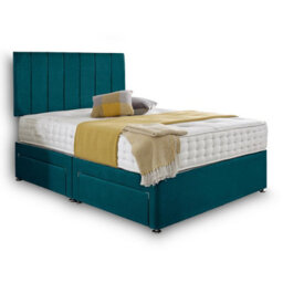 Dining Tables Oslo Matching Headboard Divan Set, 2 Drawer On Same Side With Sprung 1500 Comfort Mattress - Plush Jade - Double - thumbnail 4