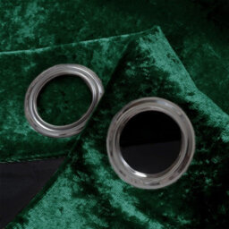Ameha Emerald Green Velvet Curtains Eyelet Blackout Thick Thermal Insulated Ready Made Ring Top Curtain Pair 66''x72'' Living Room - thumbnail 7