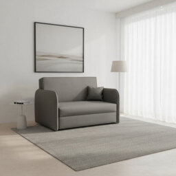 Sofa Viva Loft Ii With Sleeping Function And Storage Chipboard Metal Legs Wooden Frame 127Cm Width Grey - thumbnail 1