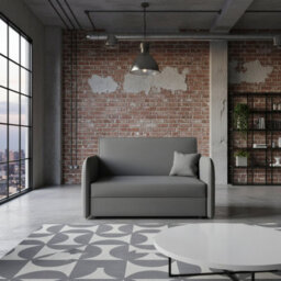 Sofa Viva Loft Ii With Sleeping Function And Storage Chipboard Metal Legs Wooden Frame 127Cm Width Grey - thumbnail 2