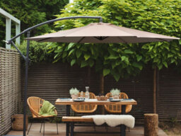 Beliani Cantilever Parasol 300 Cm Ravenna Sand Beige - thumbnail 2