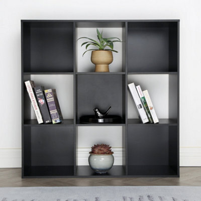 Jane - 3X3 Bookcase - Cube Storage Boxes (Black) - image 1