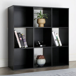 Jane - 3X3 Bookcase - Cube Storage Boxes (Black) - thumbnail 2