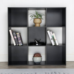 Jane - 3X3 Bookcase - Cube Storage Boxes (Black)