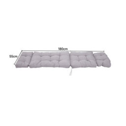 Living And Home Garden Bench Recliner Chair Swing Chair Seat Pad Cushion Lengthen Sunlounger Cushion For Indoor Outdoor,grey - thumbnail 9