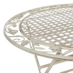 Beliani Provence Round 90Cm Off-White Foldable Iron Outdoor Table Distressed Finish - thumbnail 5