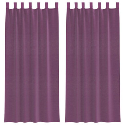 Berkfield Durable Voile Curtains With Loops 2 Pcs Purple 140X245 Cm