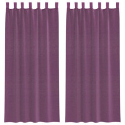 Berkfield Durable Voile Curtains With Loops 2 Pcs Purple 140X245 Cm