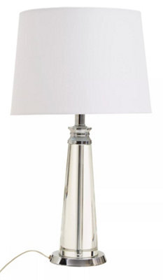 Orsina Clear Crystal Table Lamp With Chrome Base, Geometric Crystal Frame Bedside Lmap, Contemporary Table Lamp - image 1