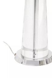 Orsina Clear Crystal Table Lamp With Chrome Base, Geometric Crystal Frame Bedside Lmap, Contemporary Table Lamp - thumbnail 6