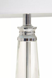 Orsina Clear Crystal Table Lamp With Chrome Base, Geometric Crystal Frame Bedside Lmap, Contemporary Table Lamp - thumbnail 2