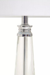 Orsina Clear Crystal Table Lamp With Chrome Base, Geometric Crystal Frame Bedside Lmap, Contemporary Table Lamp - thumbnail 4