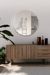Mirroroutlet All Glass Bevelled Classic Design Round Mirror 60 X 60Cm - thumbnail 4