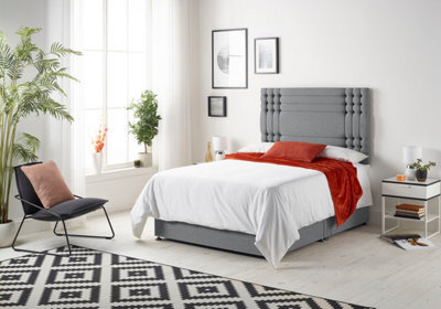 Somnior Beds Somnior Flexby Plush Charcoal 4Ft6 Memory Foam Divan Bed With 2 Drawers, Mattress & Headboard - Double - image 1