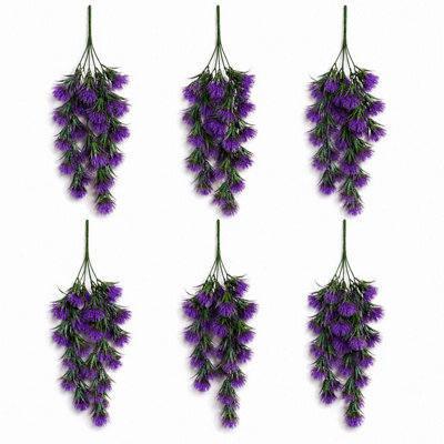 Leaf Pack Of 6 X 75Cm Artificial Purple Trailing Hanging Plant Faux Floral - image 1