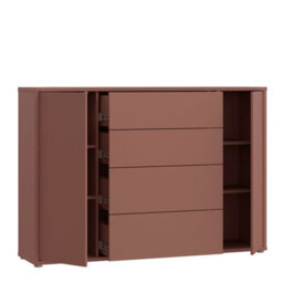 Furniture To Go Alice Springs Wide Sideboard With 4 Drawers And 2 Doors With Push-To-Open In Terracotta - thumbnail 5