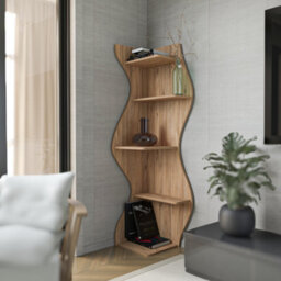 Decorotika Nila Corner Bookcase  Atlantic Oak