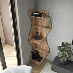 Decorotika Nila Corner Bookcase  Atlantic Oak - thumbnail 2
