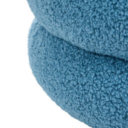 Wyld And Coco Blue Bouclé Round Pouffe - Versatile Footstool, Side Table And Occasional Seat, W43 X D43 X H47Cm - thumbnail 5