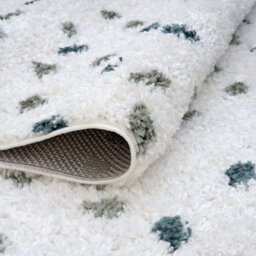 The Rugs Moodi Shaggy Green Drizzle Rug Runner Dots Thick High Pile For Living Rooms, Bedrooms, Hallways, Kitchens - thumbnail 4