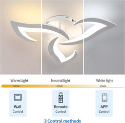 Pheashine Modern Acrylic Ceiling Lamp,3000K-6500K, Ceiling Lighting Fixture With Remote Control For Bedroom Livingroom - thumbnail 3
