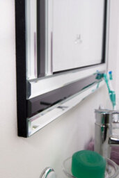 Mirroroutlet Dalton Black And Clear Bevelled Triple Edge Wall Mirror 68 X 56Cm - thumbnail 3