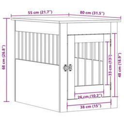 Vidaxl Dog Crate Furniture Sonoma Oak 55X80X68 Cm Engineered Wood - thumbnail 3