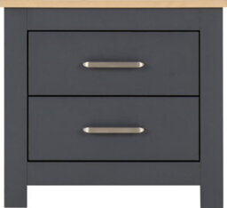 Seconique Portland 2 Drawer Bedside In Grey With Oak Effect Finish - thumbnail 4