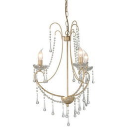 Luminosa Lighting Luminosa Romance 3 Light Multi Arm Chandeliers Beige Gold