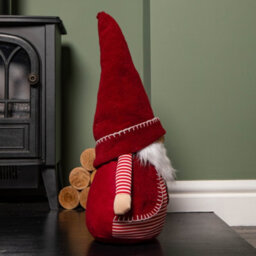 Samuel Alexander 45Cm Red And White Stripe Sitting Christmas Gonk Decoration - thumbnail 3