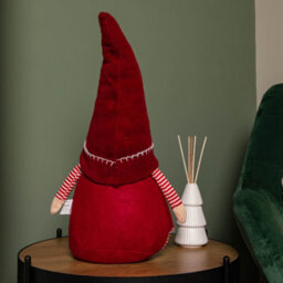 Samuel Alexander 45Cm Red And White Stripe Sitting Christmas Gonk Decoration - thumbnail 7