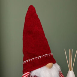 Samuel Alexander 45Cm Red And White Stripe Sitting Christmas Gonk Decoration - thumbnail 4
