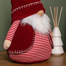 Samuel Alexander 45Cm Red And White Stripe Sitting Christmas Gonk Decoration - thumbnail 5