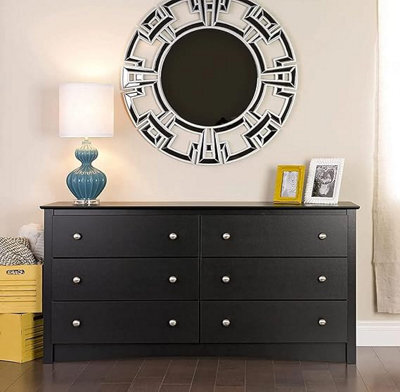 Biznest Apollo Statement Mirror Silver Stylish Circular Round Modern Living Room Bedroom Wall 76Cm Home Décor