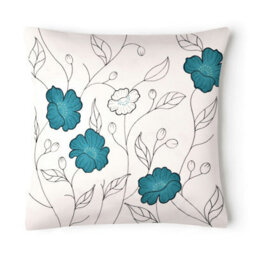 Intimates Embroidered Detail Faux Silk Cushion, Zip Closure, Machine Washable - Lime - thumbnail 2