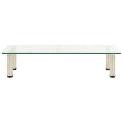 Berkfield Modern Tv Stand Transparent 80X35X17 Cm Tempered Glass - image 1