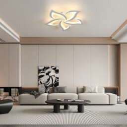 Pheashine White Acrylic 5 Petal Led Ceiling Light 40W Stepless Dimmable 3000 6500K With Remote For Bedroom, Living Room, Kitchen - thumbnail 5