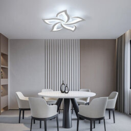Pheashine White Acrylic 5 Petal Led Ceiling Light 40W Stepless Dimmable 3000 6500K With Remote For Bedroom, Living Room, Kitchen - thumbnail 6