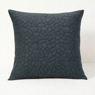 Ameha Charcoal Embossed Pebbles Velvet Cushion Cover, 18X18 Inch, Ultra Soft, Breathable & Hypoallergenic
