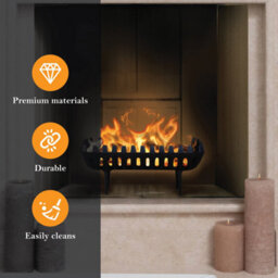 Jvl Arden 16-Inch Fireside Accessory Log Coal Grate, Cast-Iron, Black, 37 X 27 X 16 Cm - thumbnail 6
