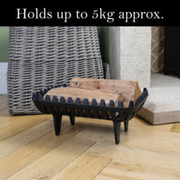 Jvl Arden 16-Inch Fireside Accessory Log Coal Grate, Cast-Iron, Black, 37 X 27 X 16 Cm - thumbnail 7