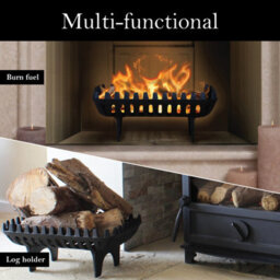 Jvl Arden 16-Inch Fireside Accessory Log Coal Grate, Cast-Iron, Black, 37 X 27 X 16 Cm - thumbnail 8