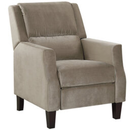 Beliani Recliner Chair Egersund Velvet Taupe