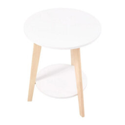 Warm White Side Table Couch End Table Coffee Tea Snack Desk For Living Room Bedroom - thumbnail 3