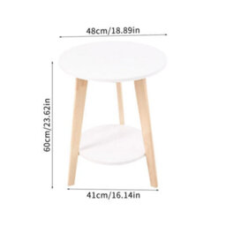 Warm White Side Table Couch End Table Coffee Tea Snack Desk For Living Room Bedroom - thumbnail 2