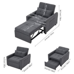 Thehotsale 3 In 1 Multifunctional Single Sofa Bed With Pillows Can Be Converted Into Sofa, Recliner And Bed - thumbnail 9