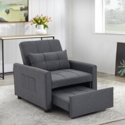 Thehotsale 3 In 1 Multifunctional Single Sofa Bed With Pillows Can Be Converted Into Sofa, Recliner And Bed - thumbnail 1