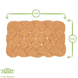 Nicola Spring Coir Knotted Door Mats - 68 X 43Cm - 2X Indoor Outdoor Floor Mat Entry Dirt Trapper Rug Boot Scraper Doormat - thumbnail 3