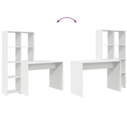 Walplus Desk With Shelf White 138.5 X 55 X 143 Cm Engineered Wood - thumbnail 9