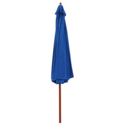 Berkfield Outdoor Parasol With Wooden Pole 350 Cm Blue - thumbnail 2